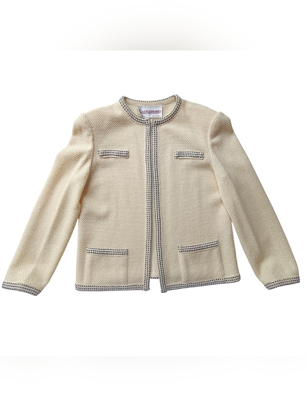 Vintage Castleberry Cream Wool Blend Jacket | USA Made | Modern Size 6